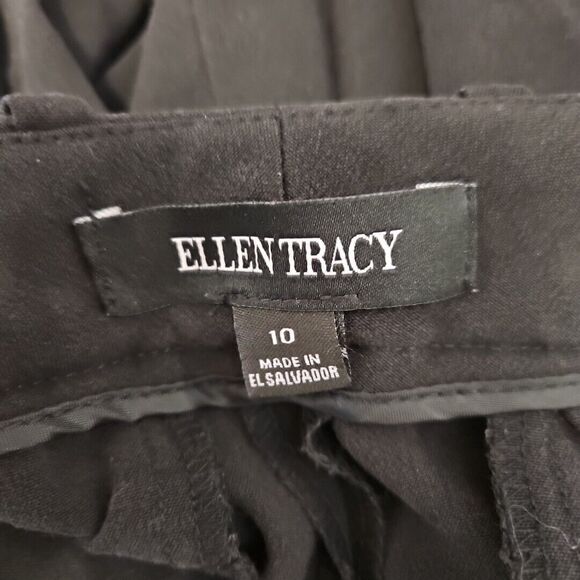 Ellen Tracy  Pants Womens Size 10 Black cuffed inseam 27in - Picture 7 of 10